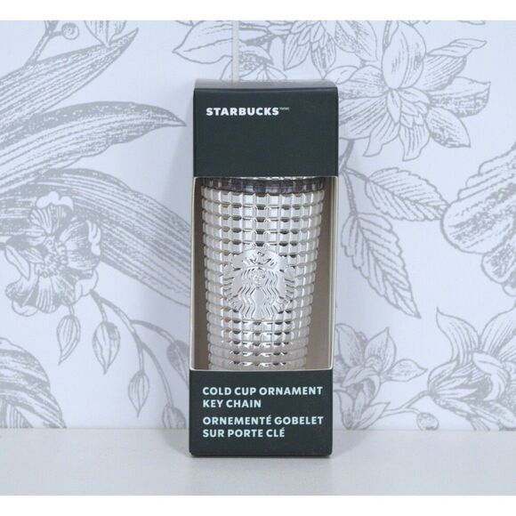 Starbucks Other - Starbucks Silver Jewled Cold Cup Ornament Keychain Holiday Edition New